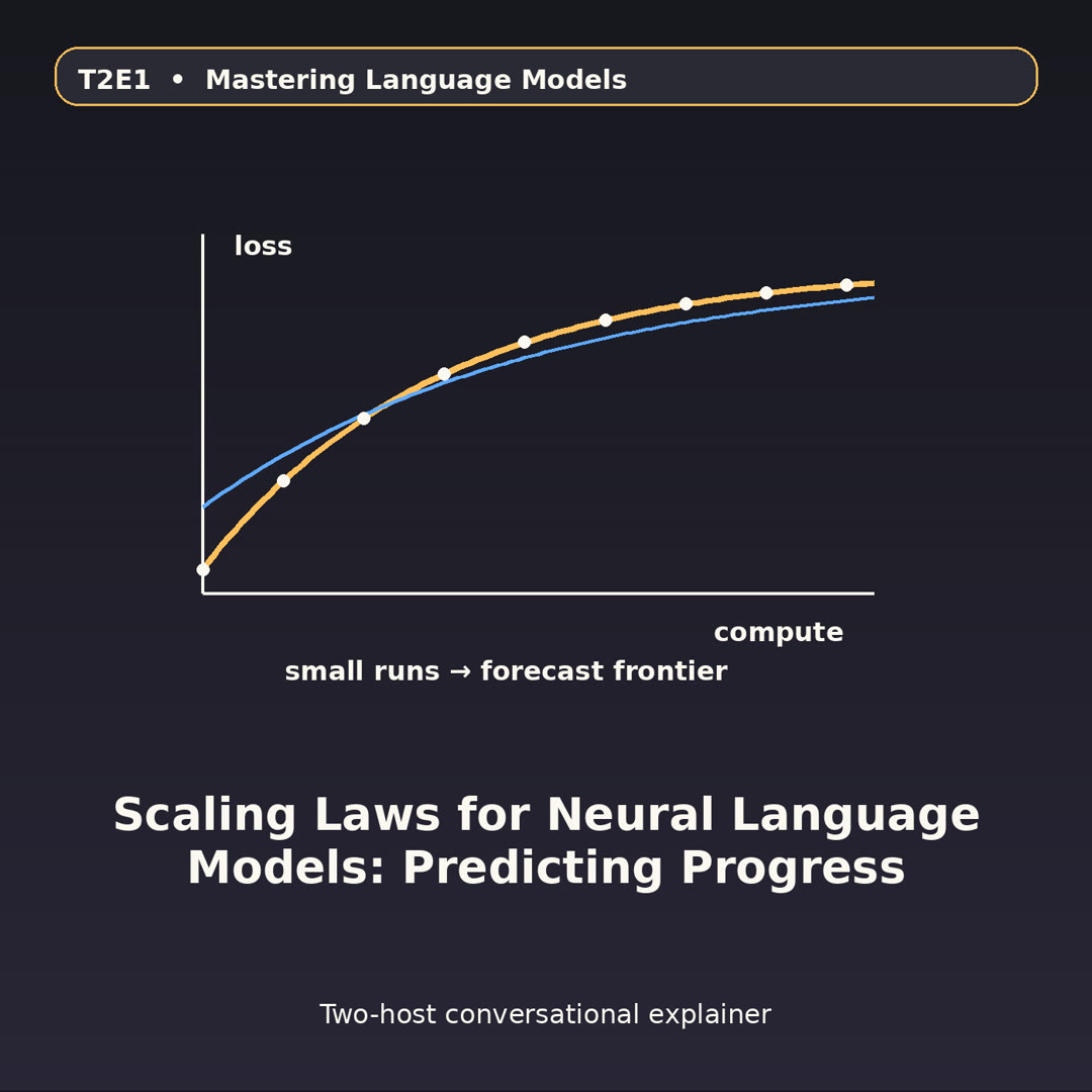 Power-law scaling curves forecasting language model performance from smaller experiments.