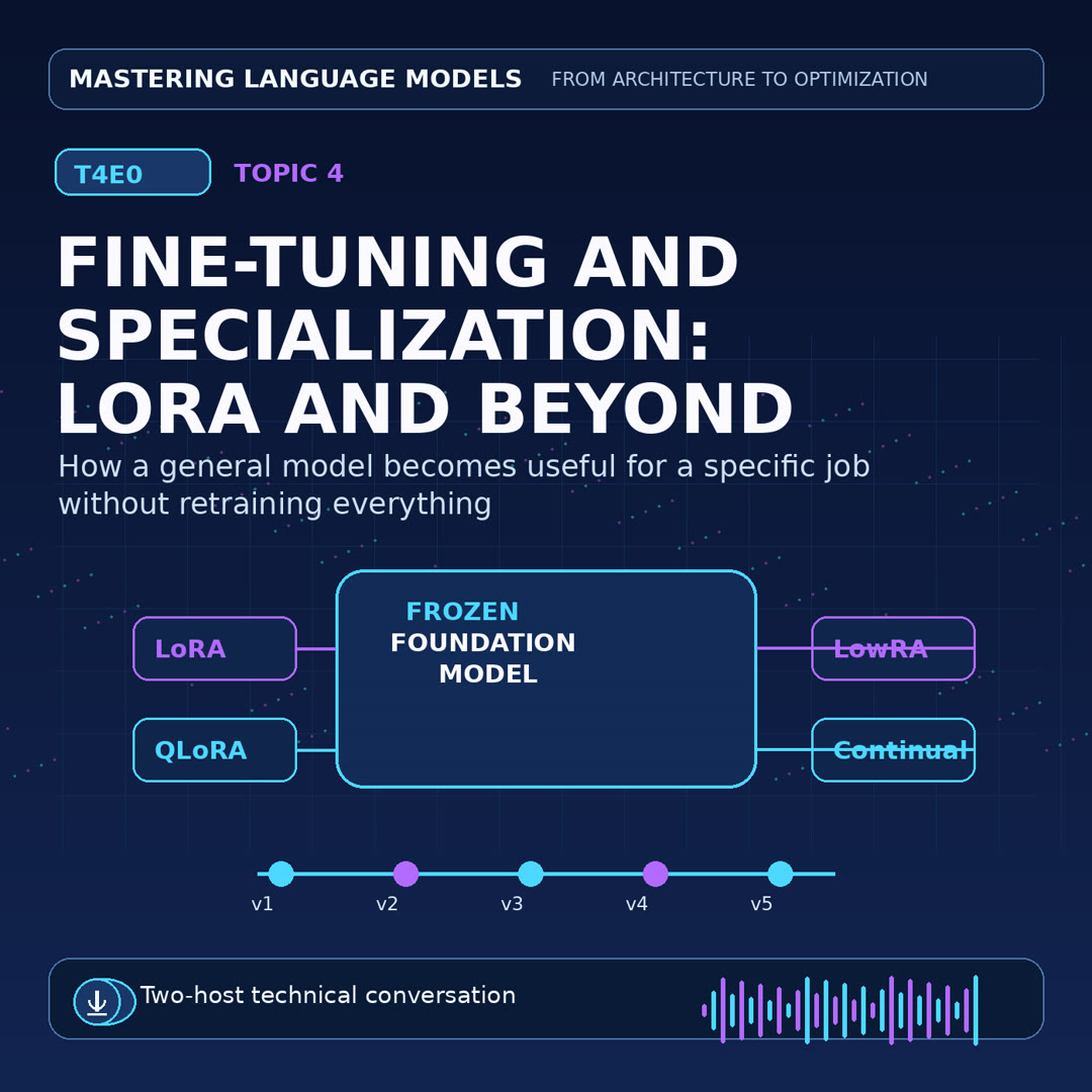 Podcast cover for Fine-Tuning and Specialization: LoRA and Beyond